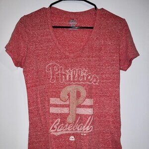Ladies Philadelphia Phillies Tee Faded Red